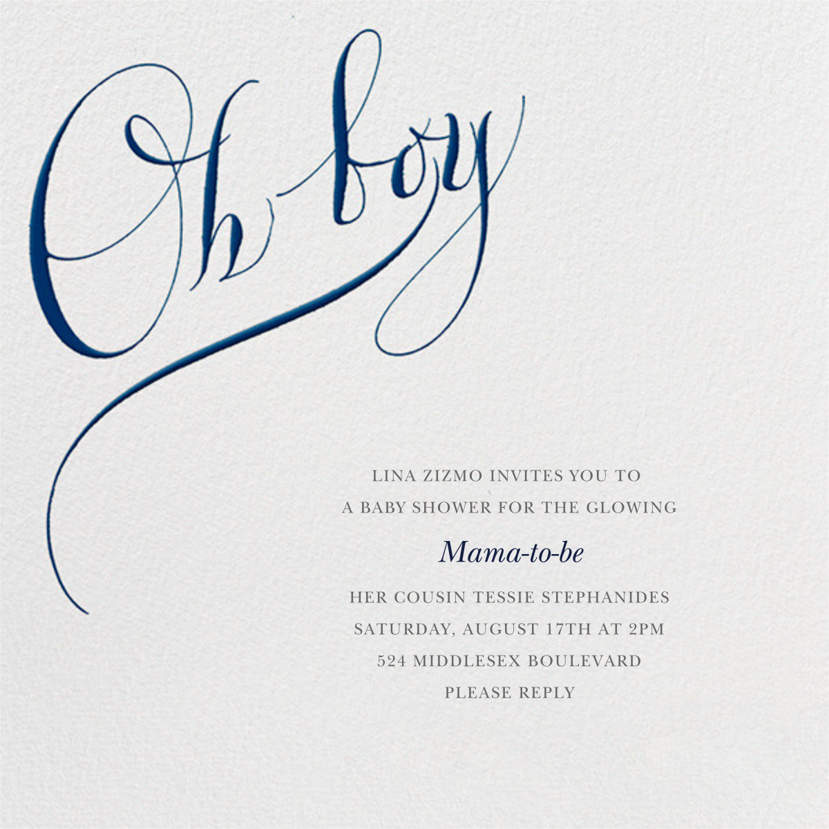 Boy oh boy store baby shower invitations