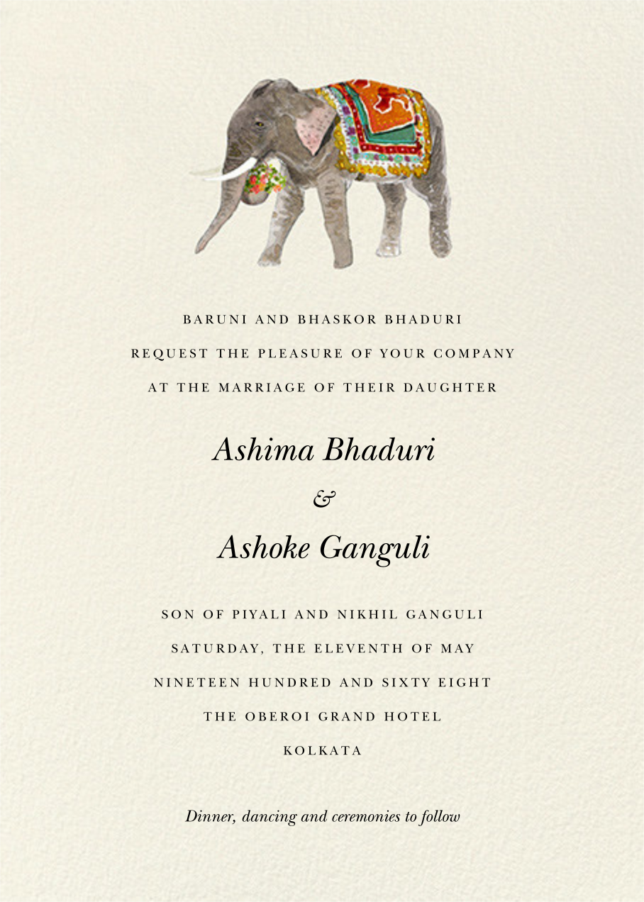 Invitation elephant store