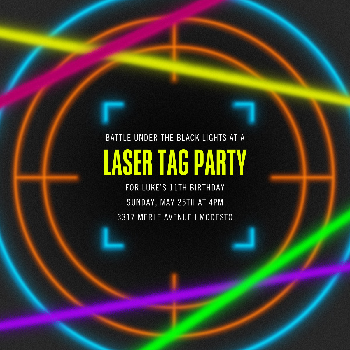 Laser Tag Party Invitation DIGITAL Printable Instant Download
