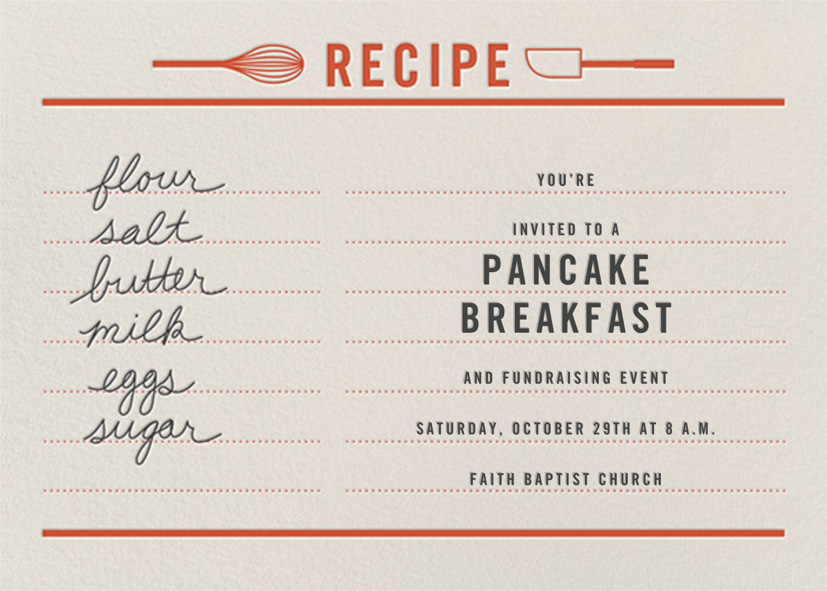 Made from Scratch - Paperless Post - Pancake Breakfast Invitations
